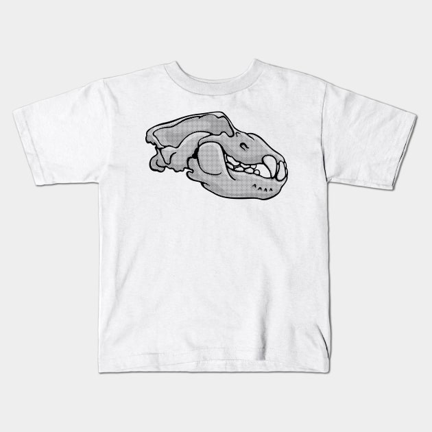 Ursus Spelaeus, Cave Bear Skull Duotone Illustration Kids T-Shirt by taylorcustom